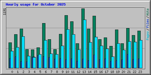 Hourly usage for October 2025