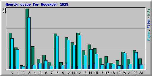Hourly usage for November 2025