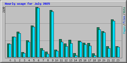 Hourly usage for July 2025